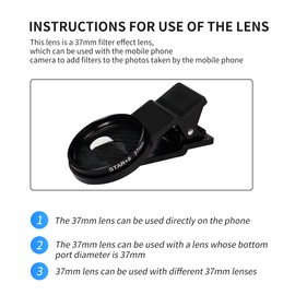 Telefon Kamera Objektiv Kit Sternfilter YACSEJAO 37 mm Sternfilter Optisches Glas 8 Punkte Starburst Objektiv Filter Kit mit Schutzfilterbeutel und anderem Zubehör