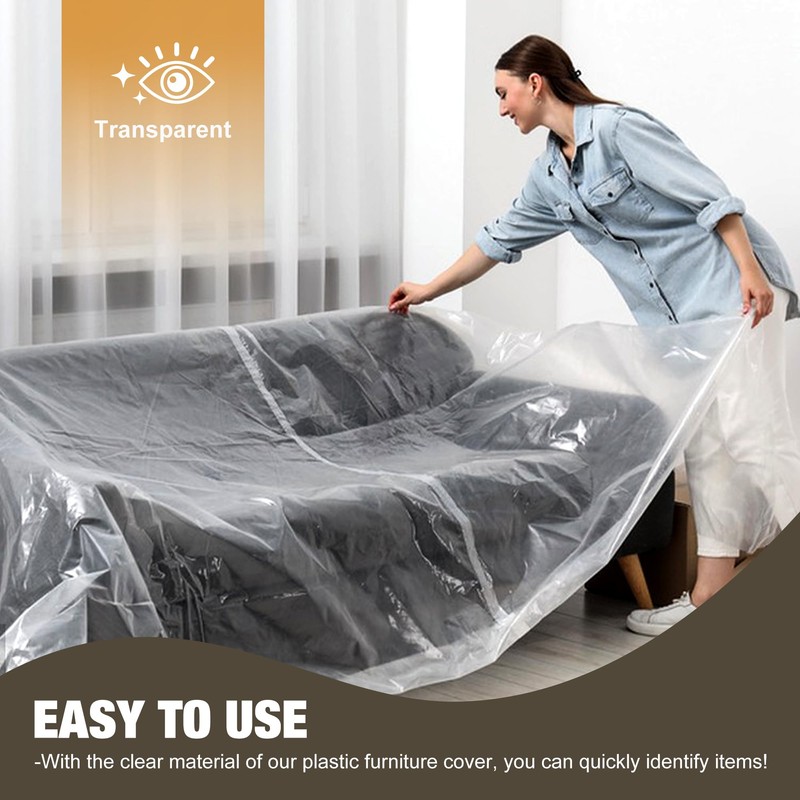 Vindafjord Clear Plastic Moving Sofa Couch Furniture Storage Covers