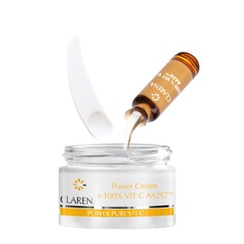 Clarena Vit C Face Cream 50 ml + Serum Ampoule 1.5 ml - Anti Ageing Cream for Dry Skin - Anti-Wrinkle Cream for Women with Vitamin C Serum Face