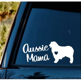 Bluegrass Decals Aussie Mama Australian Shepherd Decal for Car Window Dog Sticker BG 546