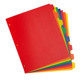 Plastic Index Dividers, Assorted 8-Tab, 3 Sets