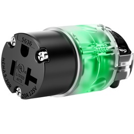 EPLESFTON 1 Pack 20A Female Extension Cord Ends Replacement, Extension Cord Plug Replacement, Female 20 Amp 125V NEMA 5-20R Straight Blade, 2-Pole 3-Wire Grounding, UL Listed- Industrial Grade,Black