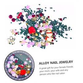 LALAFINA Nail Art Stickers Christmas Collection 8pcs Metal Nail Charms Diy Manicure Accessory for Ages