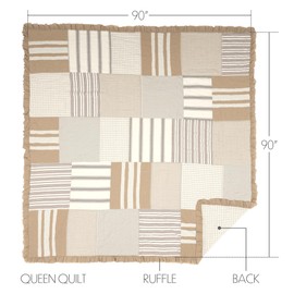 VHC Brands Grace 3 Piece Quilt Set (1 Queen Quilt, 2 Standard Shams)
