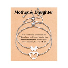 Kidbbi Mother Daughter Bracelets Daughter Gifts from Mom Christmas Birthday Valentines Gifts for Daughter Jewelry
