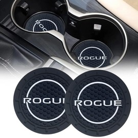 2Pcs Car Cup Holder Coaster for Rogue Accessories Anti Slip Cup Holder Insert Coaster (White R)