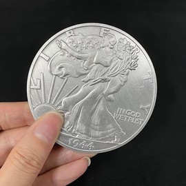 MOMOMAGE Jumbo Walking Liberty Half Dollar (7.3cm) Magic Tricks Coin Appearing Magic for Magicians Close up Street Illusions Props Accessories