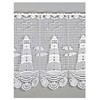 Maritime White Lace Curtain Lighthouse Made of Plauen Lace Panel