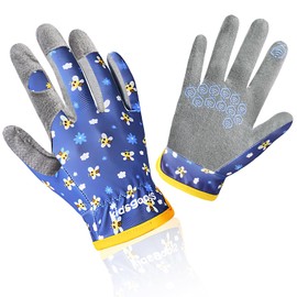 Kids Garden Gloves, Multicolor High Strentch Microfiber Palm Non-Slip Yard Work Gloves for Boys Girls Safe Outdoor Activities Play Planting Fishing Camping