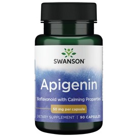 Swanson Apigenin Supplement, 50mg Capsules (90 Count), Helps Promote Sleep, Stress Relief & Overall Men's Health