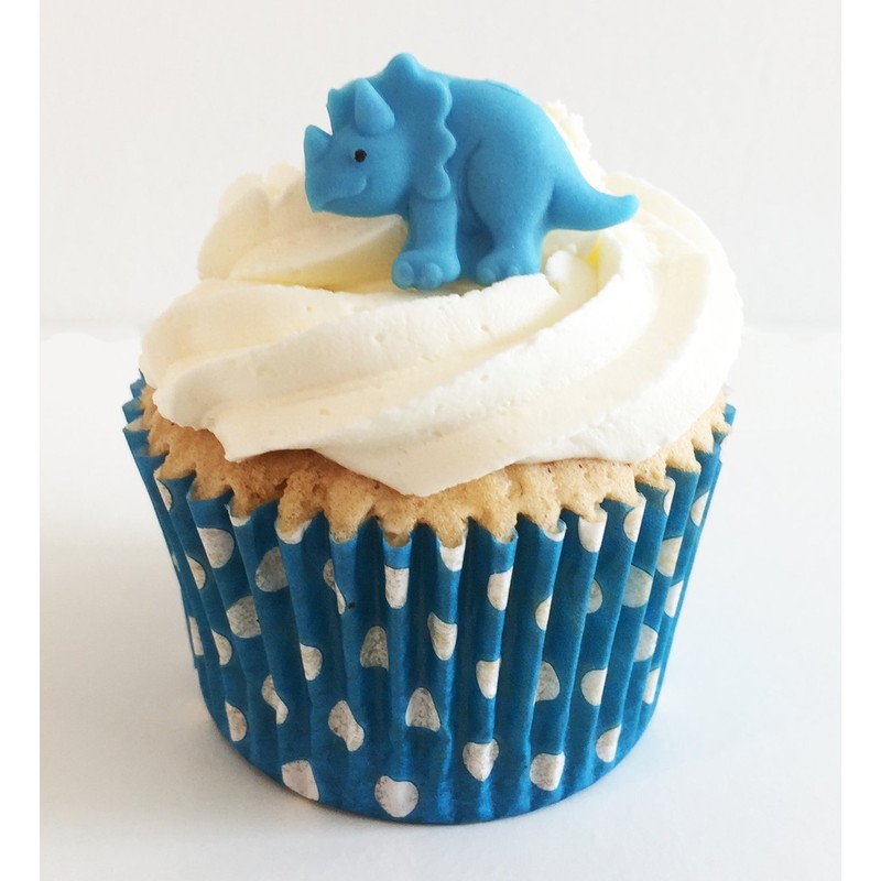 Holly Cupcakes 6 Mixed Colour Sugar Dinosaurs- edible & handmade