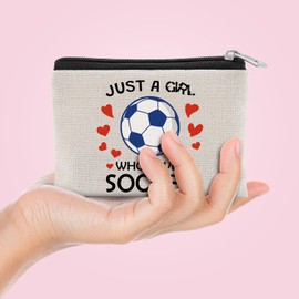 Soccer Gift for Lovers Coin Purse Soccer Team Stuff for Players Fans Graduation Gifts for Daughter Valentines Day Present for Friend Christmas Birthday Gift Stuff for Team Zipper Change Pouch