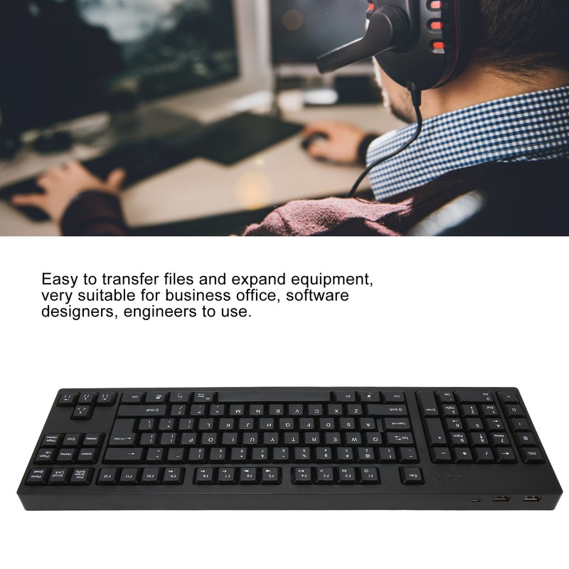 109 Key Left Hand Keyboard USB Wired 2 HUB Keyboard