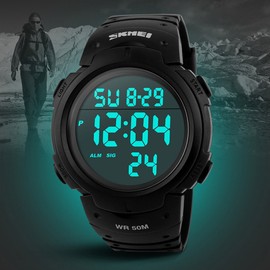 Men Digital Watch Stopwatch Alarm Luminous Watch