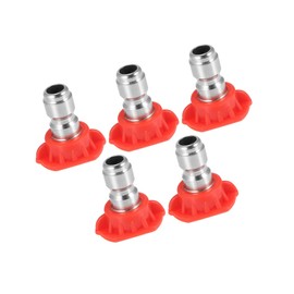HEROFFIX 0 Degrees High Pressure Washer Spray Nozzle Tips Quick Connector Red 5 Pcs Vehicle Components Replace Parts