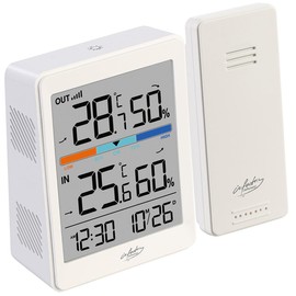 infactory Climate Meter: Set of 2 Outdoor and Indoor Thermometer and Hygrometer with Outdoor Sensor (Climate Station, Humidity Meter)