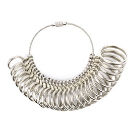 Metal Ring Sizer Finger Size Gauge Measure Men Women A-Z Reusable Band Tool Set Wedding Engagement UK British Standard Professional Sizing Jewellery Measuring