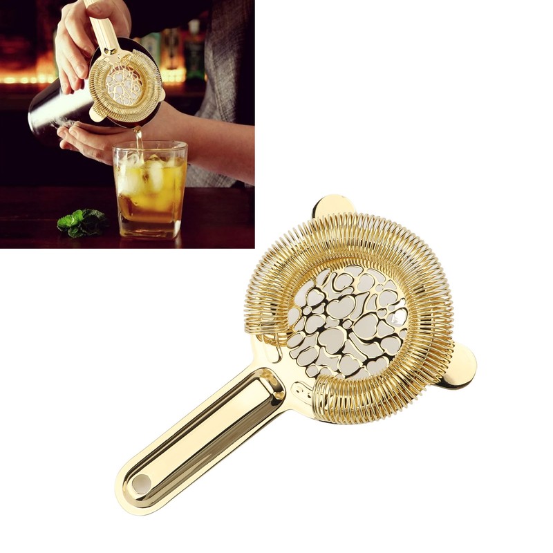Cocktail Strainer Stainless Steel Gorgeous Glossy Bartending Ice Strainer for
