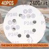ZUYUEE 40PCS 125mm Sanding Discs 240 Grit,8-Hole Sand Paper,Sandpaper for