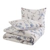 CANNON Kasumi Floral King 3 Piece Duvet Cover Set, White/Blue