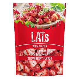 LATs Protein, Whey, 2.2 lbs (1 kg), with 11 Vitamins, Made in Japan, High Protein, Strawberry Flavor, Strawberry, Berry, Fruit, Easy to Dissolve in Shaker, Carbohydrate Intake and Perfect for Training