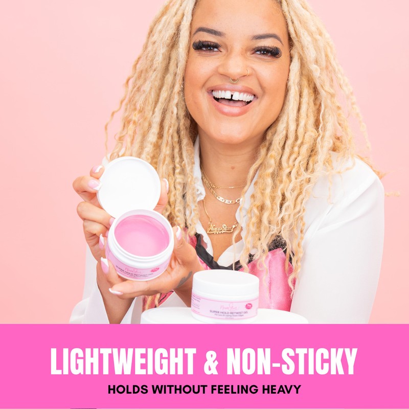 NappStar Super Hold Retwist Gel in Pink, Strong Hold for
