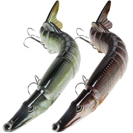 GOTOUR Fishing Lures Lifelike Multi Jointed Swimbait for Freshwater and Saltwater, Slow Sinking Hard Bait for Bass Trout Crappie Perch Pike Walleye, Pro Fishing Gear, Amazing Fishing Gifts for Men