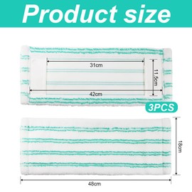 Set of 3 Replacement Mop Covers for Leifhat Profi XL Micro Duo 42 cm Floor Mop Replacement Cover for All Floor Types 2 Fibre System Microfibre Cleaning Cloth Ideal for Tiles and Laminate Floors