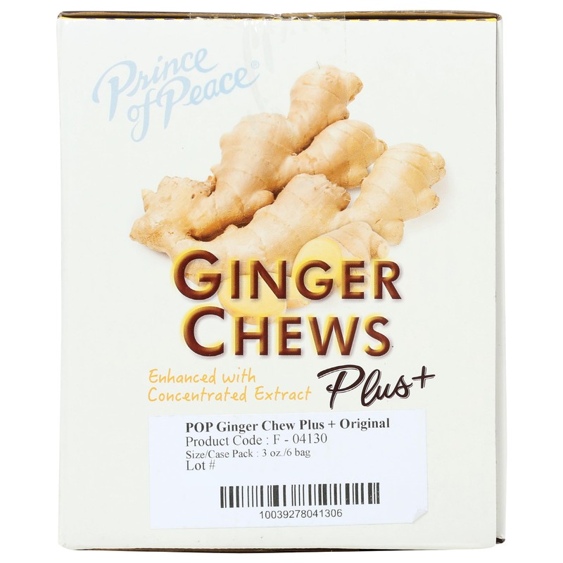 Prince Of Peace Original Flavor Ginger Chew Plus+, Gluten Free,