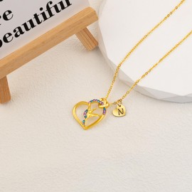 14K Gold Plated Hummingbird Necklace Initial Letter Rainbow Hummingbird Jewelry Hummingbird Gifts for Women Daughter Niece, Copper, No Gemstone