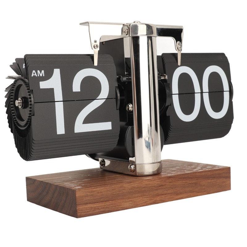 Digital Flip Down Clock Retro Automatic Turning Battery Operated Mechanical