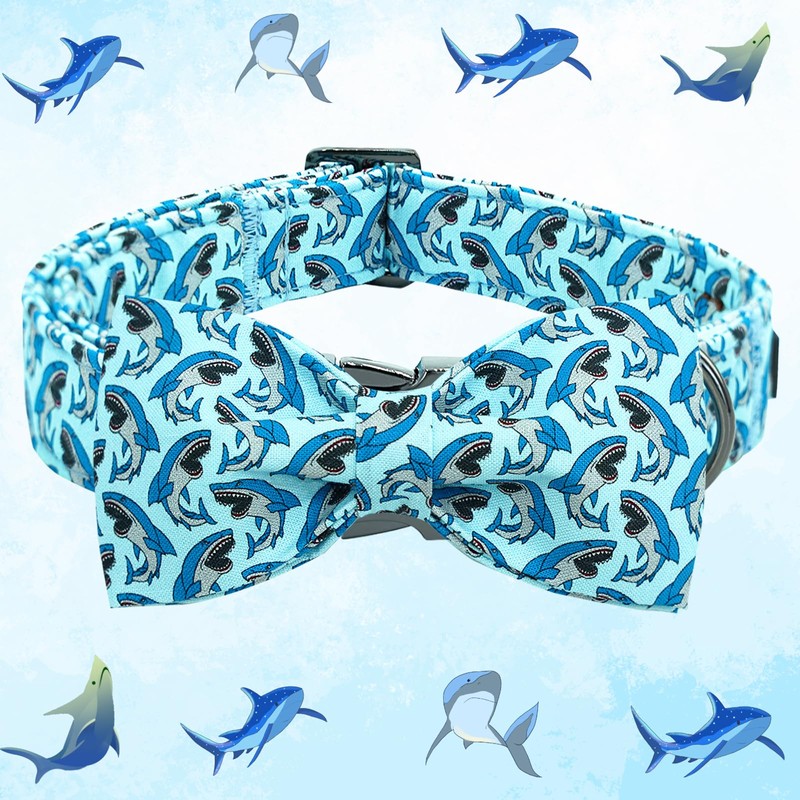 Bobo Rainbow Dog Collar-Shark Print Dog Collar Adjustable Cute Pet