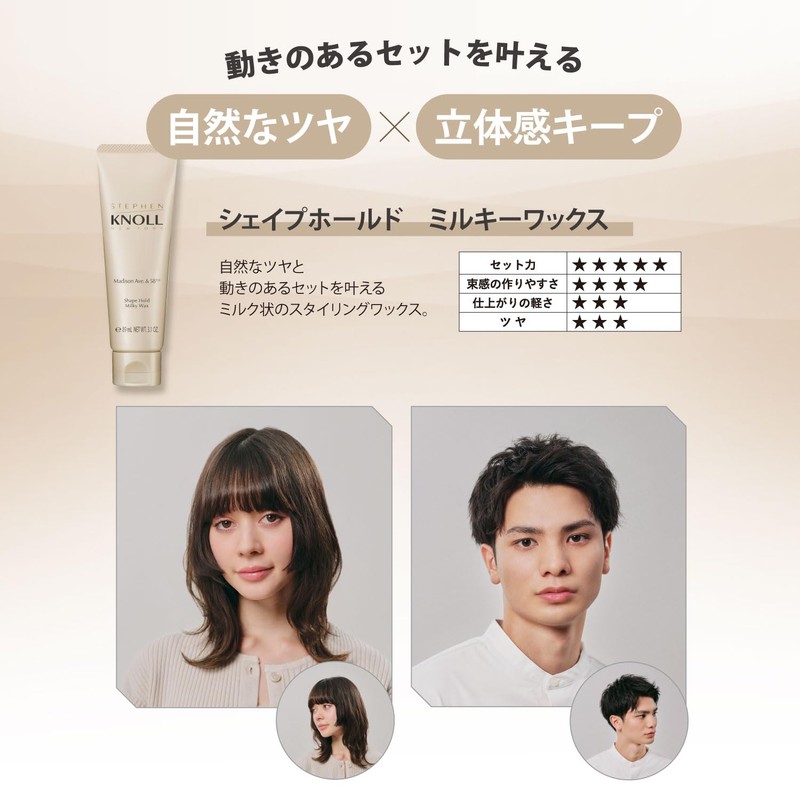 STEPHEN KNOLL Hair Wax, Madison 58, Shapehold, Milky Wax, Main