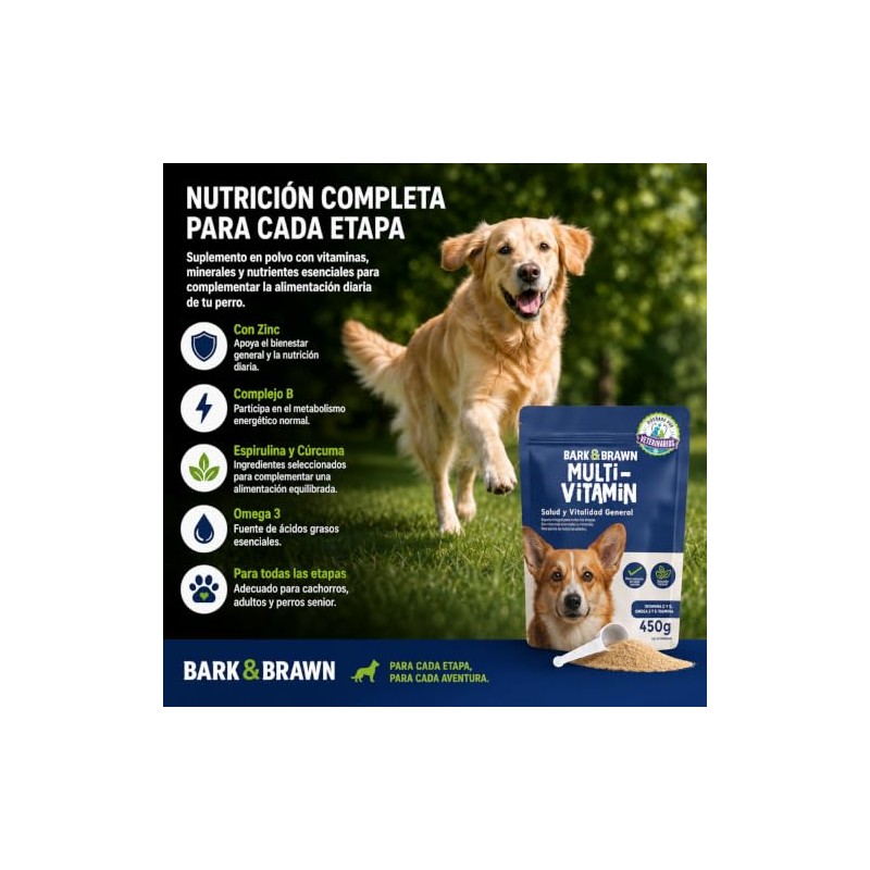 BARK & BRAWN Power Multivitamínico 450 g | Suplementos para