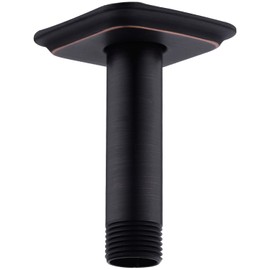 Bronze Shower Arm with Flange 4 Inch Straight Ceiling Mounted Extension Arm for Rainfall Shower Head, Oil Rubbed Bronze