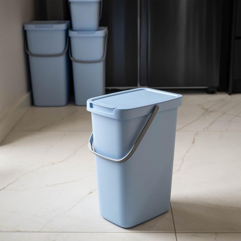 KADAX Waste Bin with Lid and Handle, Plastic Waste Bin,