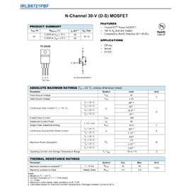 5 PCS IRLB8721PBF TO-220(TO-220AB) MOSFET 30V 62A Power N Channel Transistor Marking IRLB8721