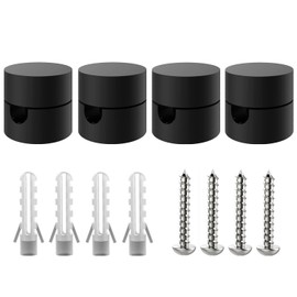 ZOHAR Set of 4 Two-Piece Wall and Ceiling Pins Black for Textile Cable Ceiling Mounting Monkey Swing Surface-Mounted Cable Holder for Lamp DIY with Screws and Dowels
