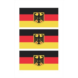 German Germany Flag Hard Hat Biker Motorcycle Helmet Stickers Decal 1" x 2" Lot of 3
