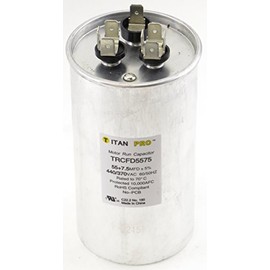 Titan TRCFD5575 Dual Rated Motor Run Capacitor Round MFD 55/7.5 Volts 440/370