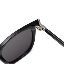 EMRIM New Polarized Sunglasses Mens & Women - Retro UV400 Sunglasses Womens Mens- Rectangular Sun Glasses Men Sun Glasses Women -UV Protection for Styling, Everyday Wear+Case & Pouch (Black, Black)