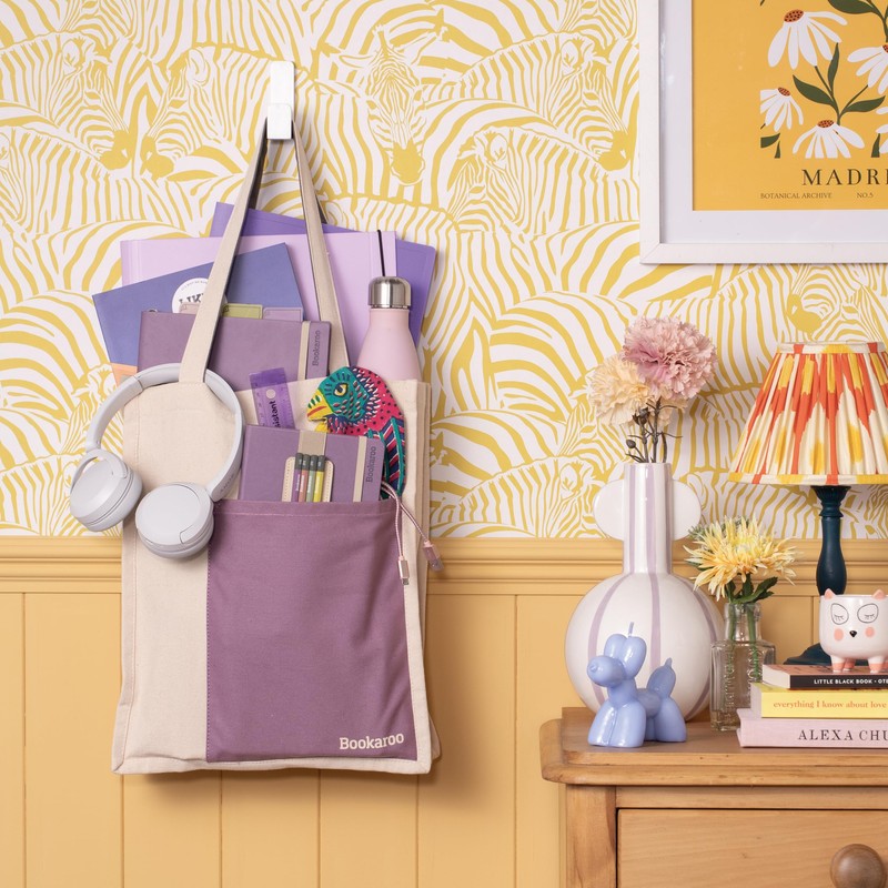 IF Bookaroo Tote Bag - Aubergine & Cream