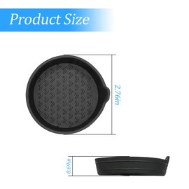 Car Cup Holder Coaster, 4 PCS 2.75" Anti-Slip, Waterproof Universal Cup Holder Insert Coasters for Car, Vehicles, SUV (Black)
