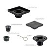 Matte Black Shower Drain with Flange, HIDROP SUS 304 Stainless