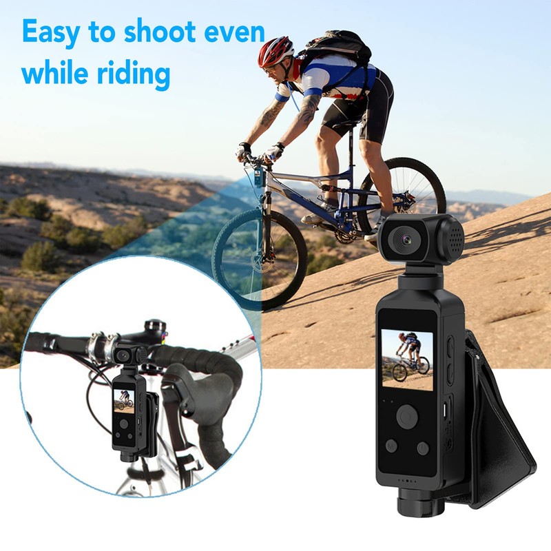 Handheld Gimbal Integrated Camera, 30m Waterproof Action Pocket Camera with