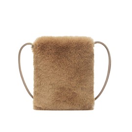 Lapimou Fur Bag, Fluffy, Fluffy, Chain Bag, Shoulder Bag, Crossbody Bag, Smartphone Pouch, Smartphone Pochette Bag, Fur, Faux Fur, Women's, Smaller, 2-Way, Fashionable, Cute, Trend, Autumn and Winter,