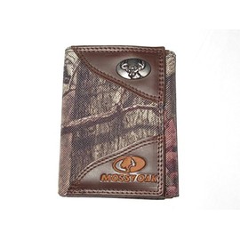 Deer - Mossy Oak Leather Nylon Tri-Fold