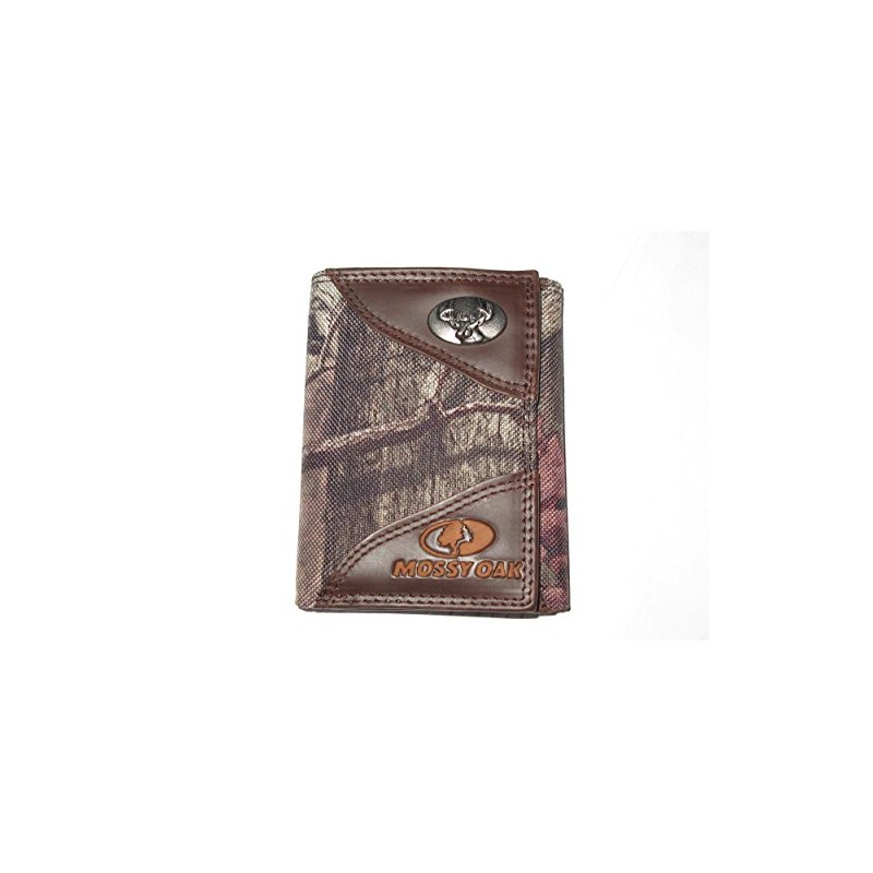 Deer - Mossy Oak Leather Nylon Tri-Fold