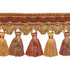 DecoPro Orange Gold Pink 4" Tassel Fringe Trim Cinnamon Toast [By The Yard]