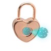 Tcyoatoa Heart Shaped Fingerprint Padlock, Small Smart Padlock for Gym